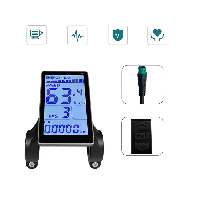 Écran LCD Intelligent S830 Pour Vélo Électrique 36V/48V - Affichage Vitesse, Batterie, Distance - Interface Étanche