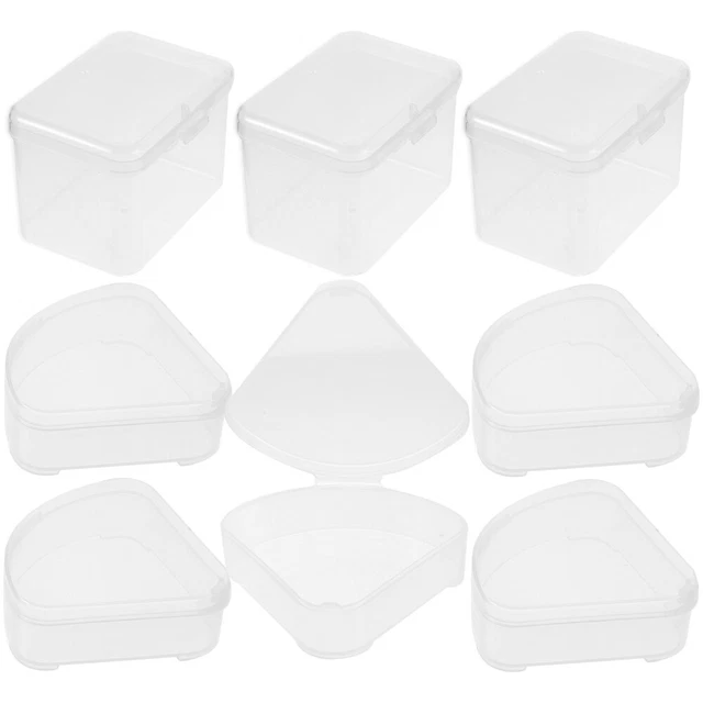 Organizador de huevos portátil para cosméticos transparentes domésticos 9 piezas licuadora de maquillaje compacta