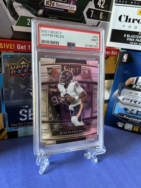 2023 plaques et patchs Justin Fields #/25 Swag Champ maillot patch bleu