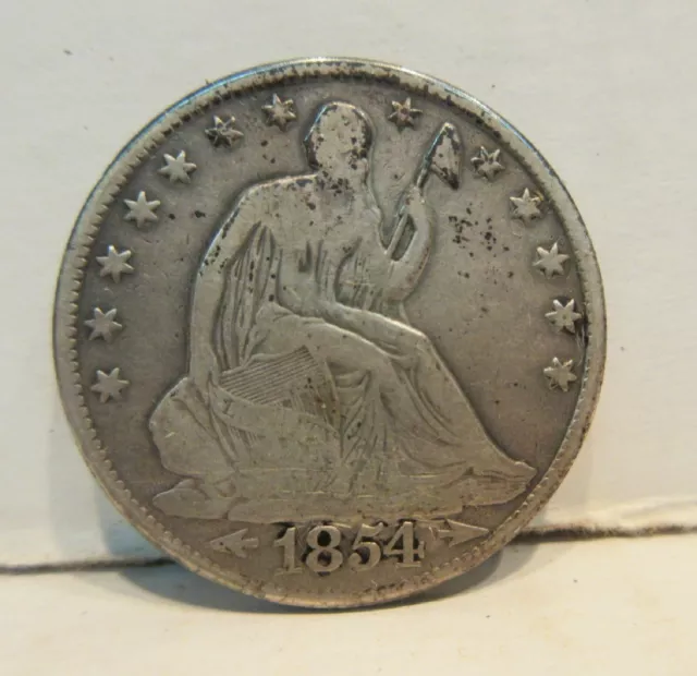 1854 O Seated Liberty Half Dollar w/ Arrows United States US Silver Coin