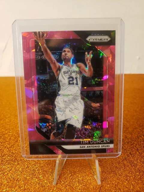 TIM DUNCAN 2018-19 Panini Prizm PINK CRACKED ICE  #225 San Antonio Spurs HOF