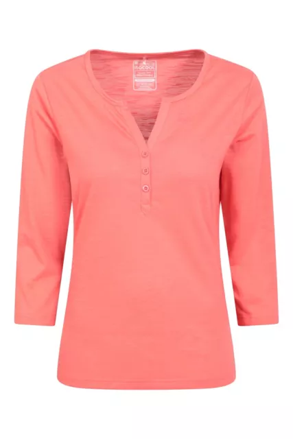 Mountain Warehouse Paphos Ladies Top UV Protect Breathable ¾ Sleeve Button Top