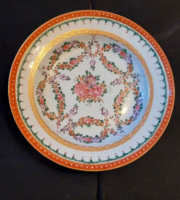 Tres Belle Assiette Creuse  En Porcelaine De Samson N° 1