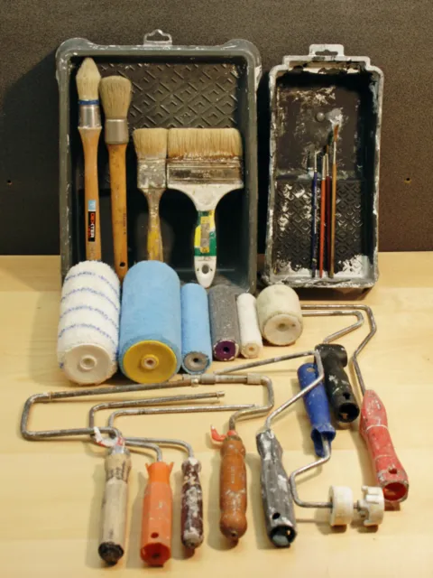 Lot 24 outils nécessaire peinture - Rouleau monture pinceau et bac (lot 2)