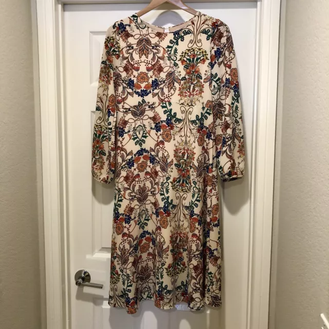 Anthropologie ￼ESLEY 🍂🍁 Floral Colorful Dress Size Small