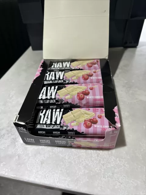 Warrior Raw Protein Flapjack - White Chocolate Cranberry - 11 Bars, Snack