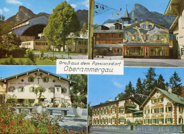 Alte Postkarte - Gruß aus dem Passionsdorf Oberammergau