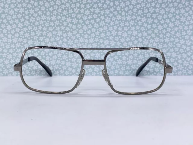 Menrad Brille Herren Silber Groß Quadratisch 1980er Metall 3051 Vintage Germany