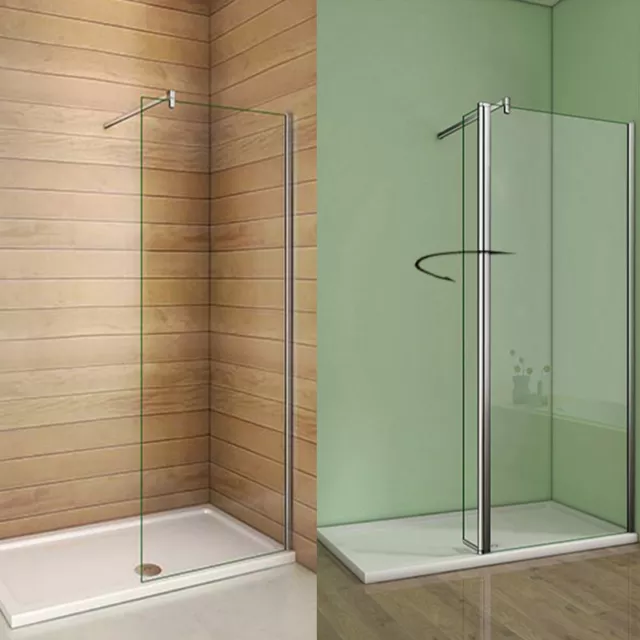 Wet Room Tall Shower Screen Walk In Panel Enclosure Cubicle 8mm NANO Clean Glass