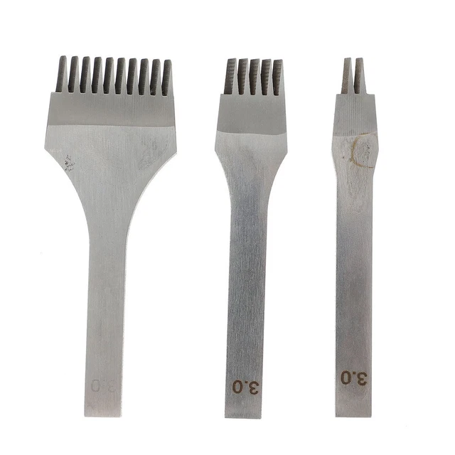 3 piezas perforadora de orificio de cordones herramienta de perforación de cuero