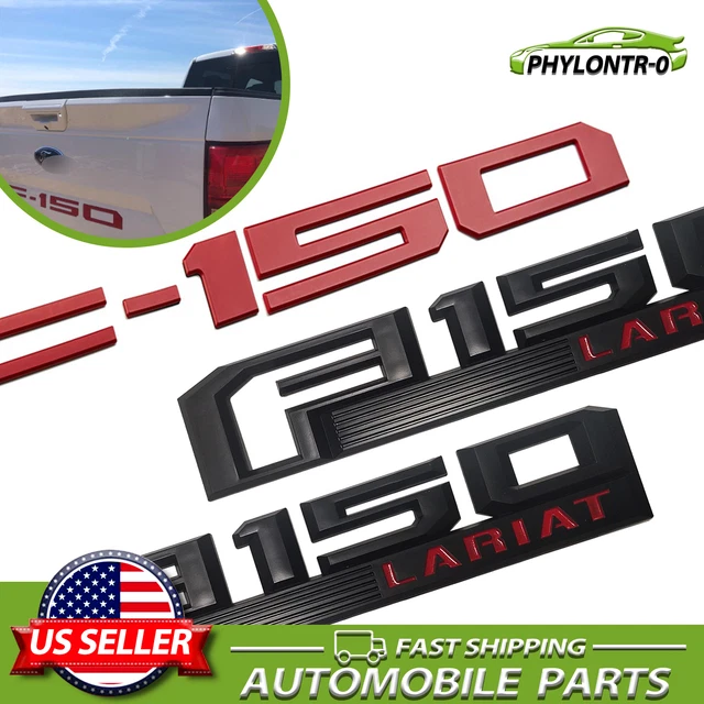 2018-2020 Tailgate Letter&Fender Emblem Raised Decor Badge Set For F-150 LARIAT