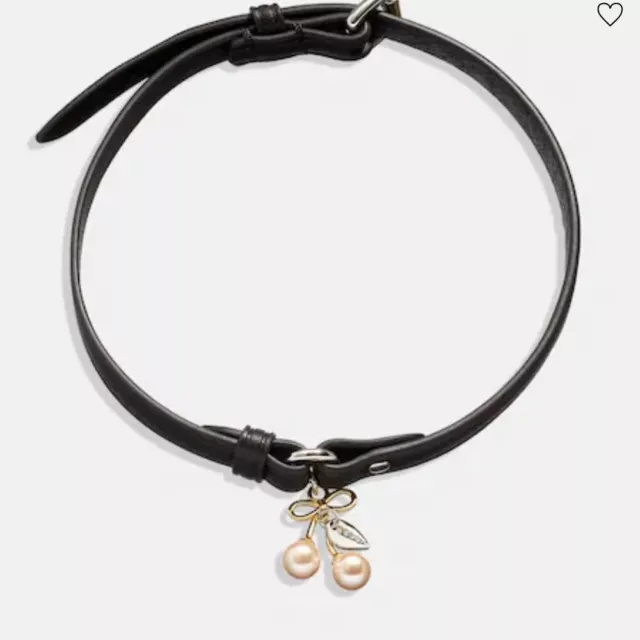 Coach Kisslock Cherry Leather Choker