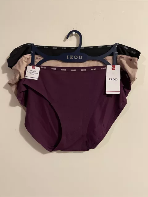 IZOD WOMENS XL Pack of 3 Seamless Smooth Allure Bikini Panties NWT