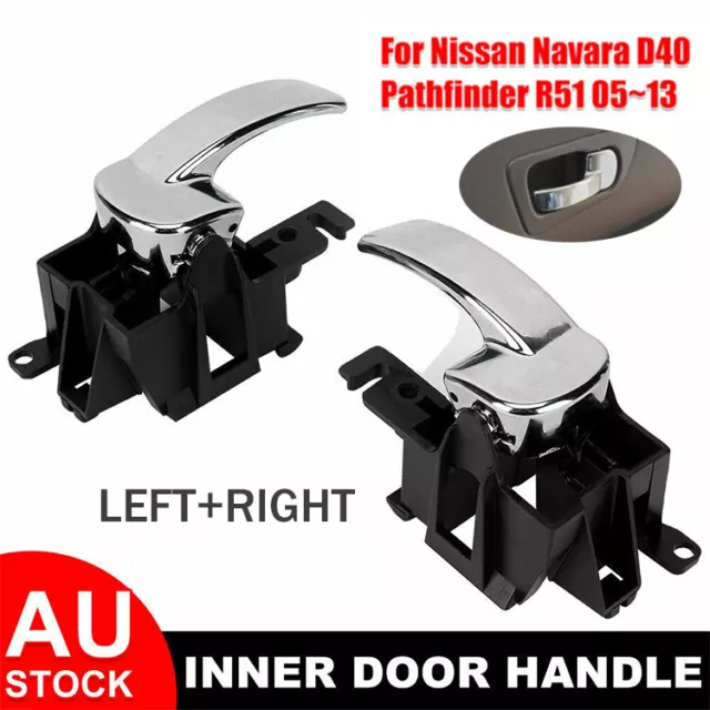 Pair Inner Door Handle For Nissan Pathfinder R51/Navara D40 05~13 Front / Rear