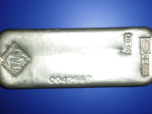 Vintage 50 Oz Silver Bar ✪ Johnson Matthey ✪ 999 Fine 