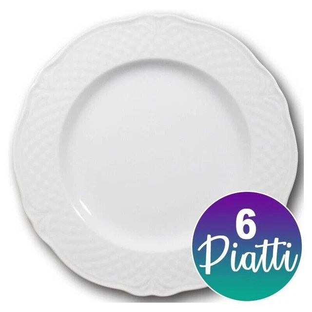 Set 4 Piatti In Porcellana 26.5cm - Blu, Per Microonde E Lavastoviglie, Per 4 Persone - Foto 4