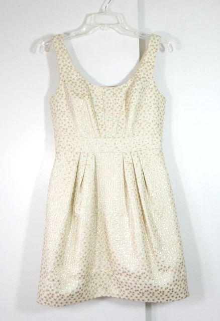 SHOSHANNA dress cocktail party evening metallic gold vintage inspired 4