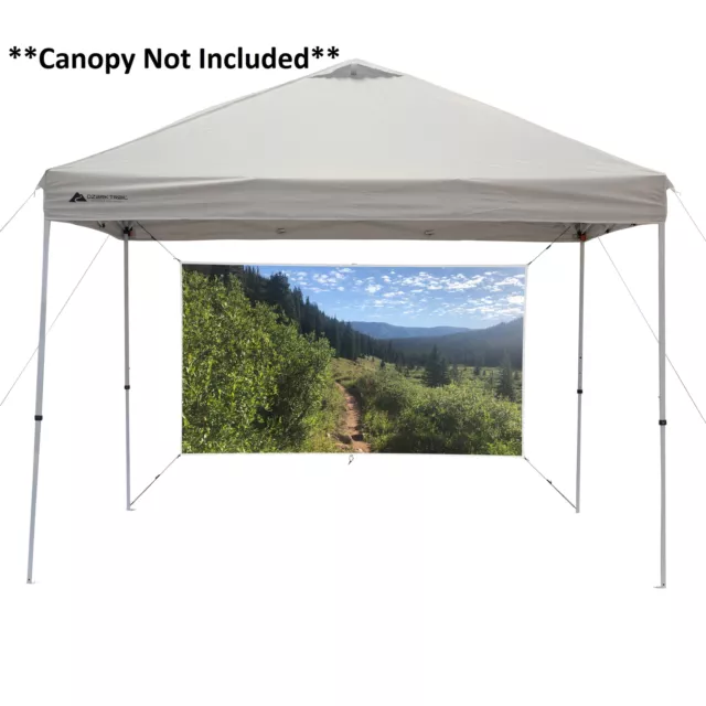 Outdoor Shade Wall/Projector Screen Canopy Accessory, White 87.2In. X 49In.