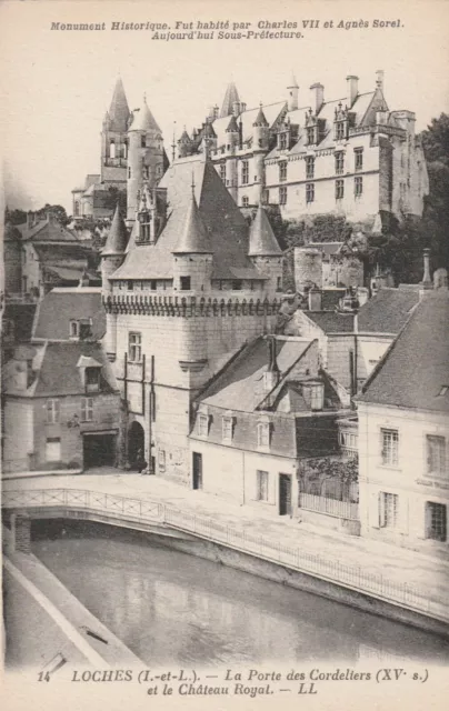 CPA 37 LOCHES La Porte dus Cordeliers et le Chateau Royal