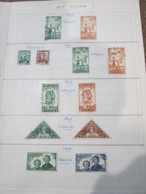 Early NZ stamps 1940-44 Health Collection + provisionals 12 in total CHEAP