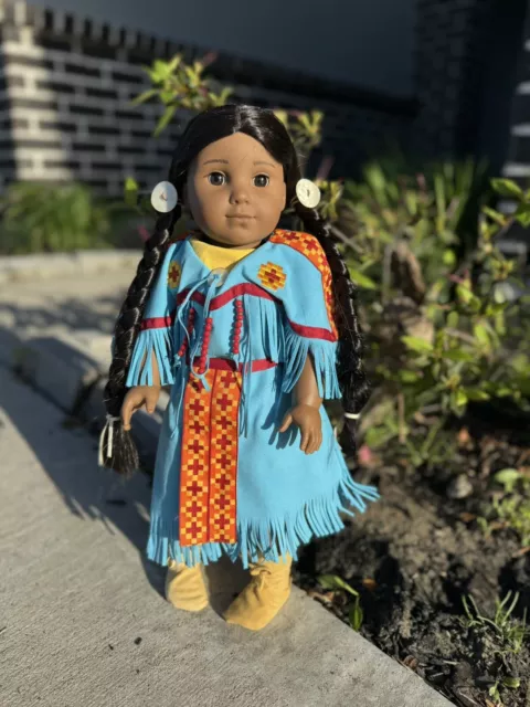 American Girl Kaya Doll in Retired Pow Wow Turquoise Outfit