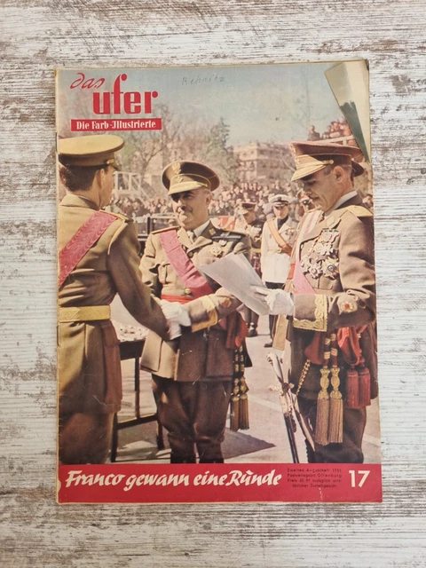 DIE FARB ILLUSTRIERTE DAS UFER /zweites Augustheft 1951  Zeitschrift /Nostalgie