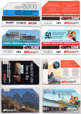LOTTO DI 24 SCHEDE AA  ALTO ADIGE MISTE  USATE DIVERSE 