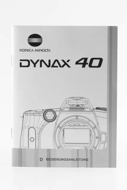 Mode D 'em Ploi Konica Minolta Dynax 40 Dynax40 Instructions