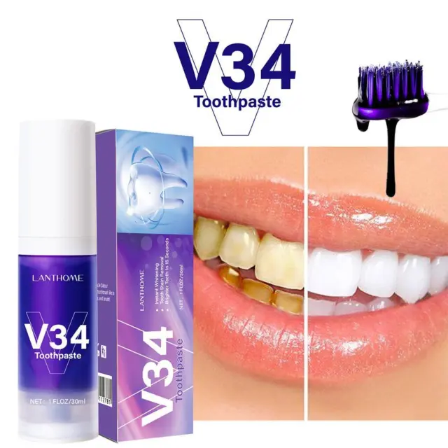 Pasta dental correctora de color, pasta de dientes púrpura para blanqueamiento dental, dental.