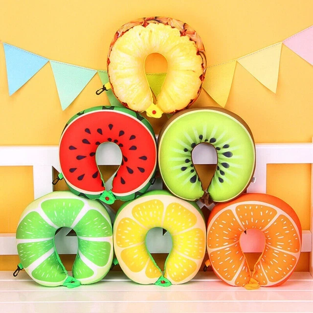 Fruit U-Shape Pillow Travel Memory Soft Pillow  Sleeping Car Flight