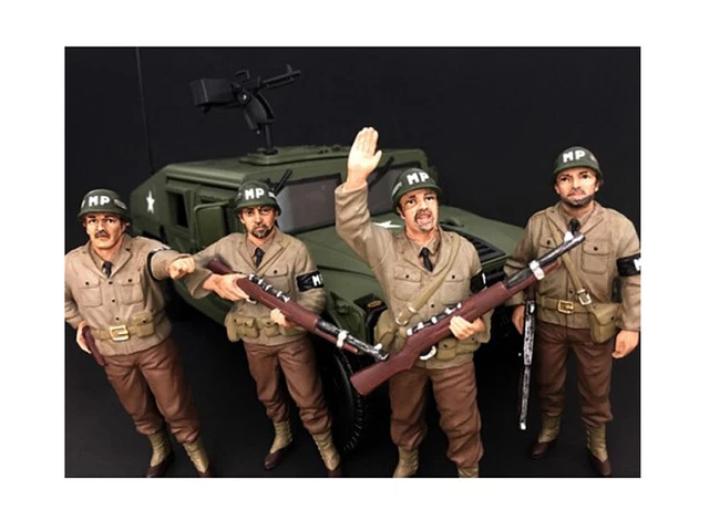 WWII Military Police 4 Piece Figure Set For 1:18 Scale Models by American Dioram