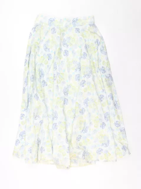 Laura Ashley Womens Multicoloured Floral Cotton Swing Skirt Size 14 Zip