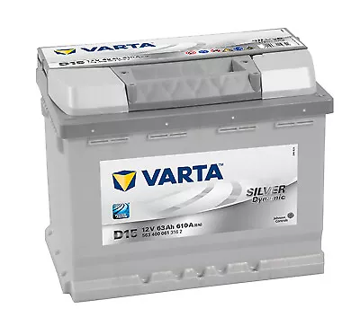 Batterie Voiture VARTA D15 12 V 63 Ah Ampère 610 de Fr Argent 242x175x190