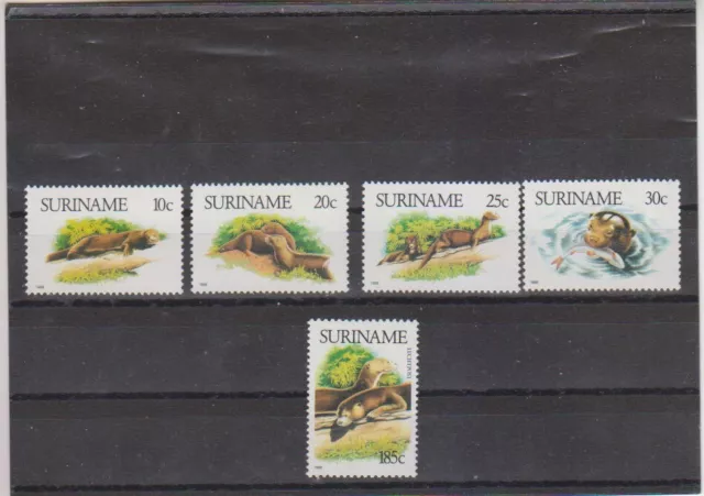 Surinam 1989 Riesen-Otter „Giant Otter - Pteronura brasiliensis“MiNr.SR 1286 -90