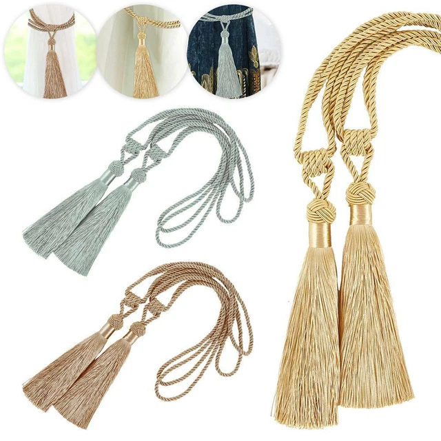 1/2Pair Curtain Tiebacks Tassel Rope Window Drapery Holdbcak Tie Backs Decor US