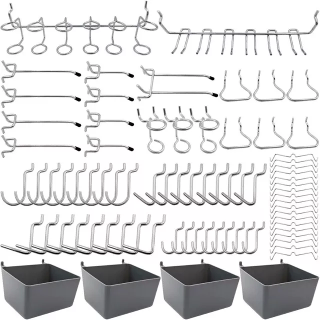 80PCS metal Pegboard Hooks  Peg Locks Tool Assortment Storage Kit