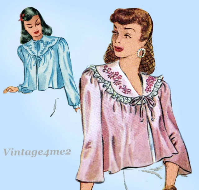 1940S VINTAGE MCCALL Sewing Pattern 1123 Uncut Embroidered Bedjacket Size  SM £17.75 - PicClick UK