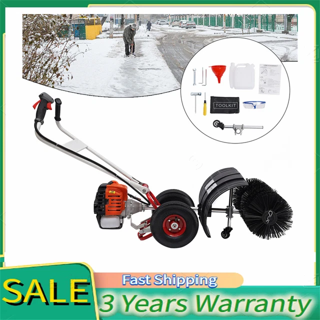 2.5HP Gas Power Sweeper Broom Driveway Turf Grass Cleaning Sweeping 52cc US