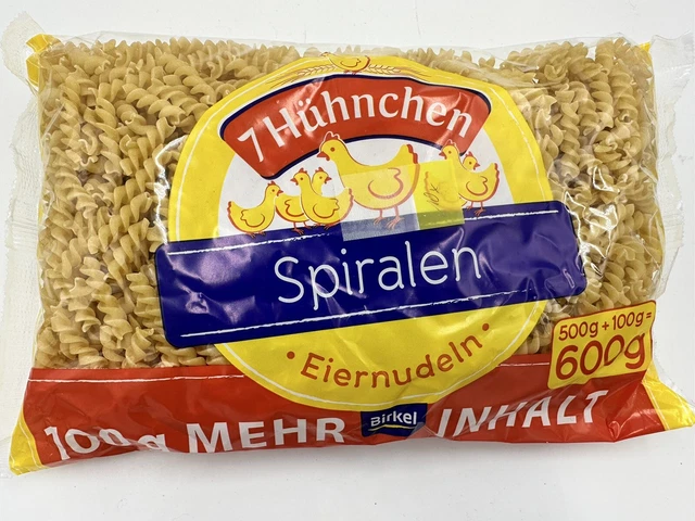 7 Hühnchen - Eiernudeln Spiralen 600g - MHD 01/25 #345