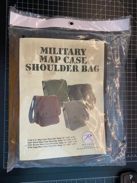 Military Style Canvas Bag Map Case Shoulder Bag - Earth Brown Rothco 5797 (NIB)