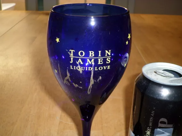 [Hand Signed By:] "Tobin-James" Cellars, Paso Robles, Ca., Stemmed Wine Glass