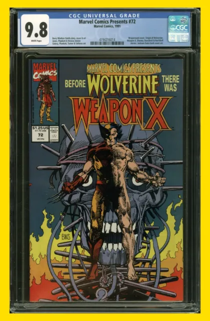 Marvel Comics Presents #72 CGC 9.8 NM/MT Origin of Wolverine Weapon X (WP)