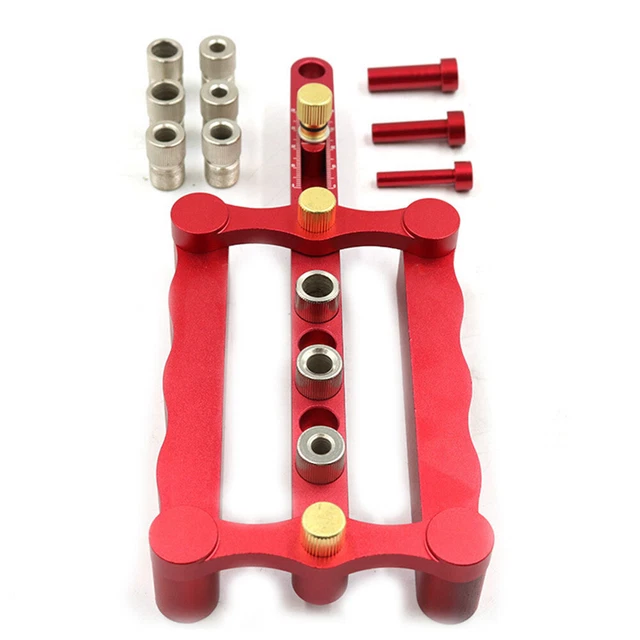 Line Drawing Pocket Hole Doweling Jig Kit Self Centering Drill Guide Locator