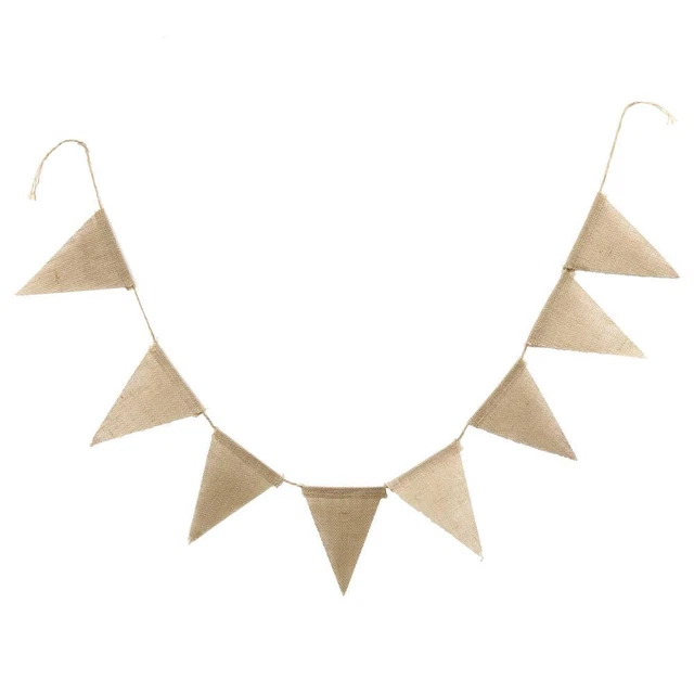 3 m De colección Yute Hessian Arpillera Bunting Banderas 13 Banderas Boda Banderín