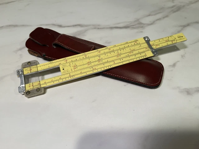 Vintage Pickett N600-ES Synchro Scale Metal Pocket Slide Rule w/Pouch