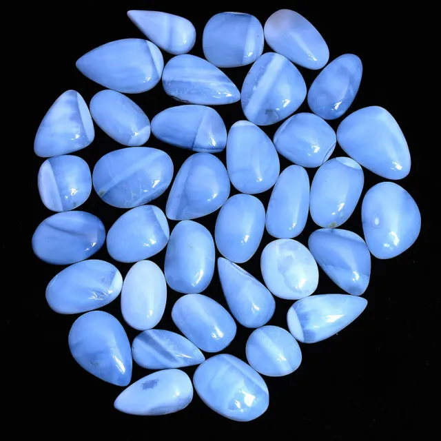 203 Cts Natural Blue Opal Top Quality 14mm-22mm Cabochon Untreated Gemstones Lot