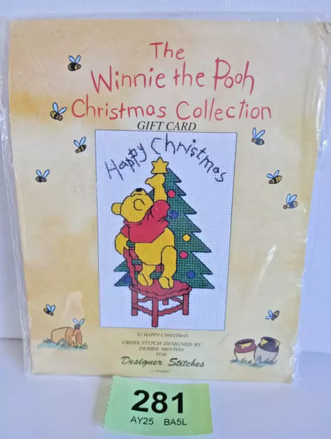 Disney X1 Happy Christmas Collection Winnie the Pooh Cross Stitch Gift Card Kit