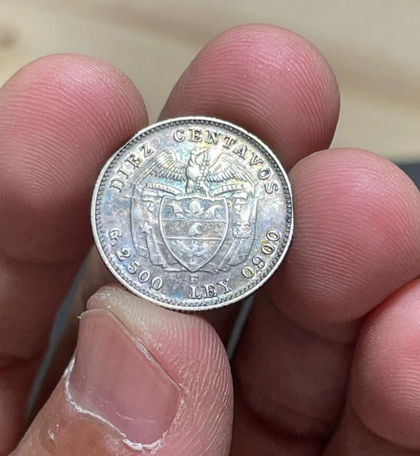 1942 Colombia 5 Centavos Silver World Foreign Coin High Grade Colorful