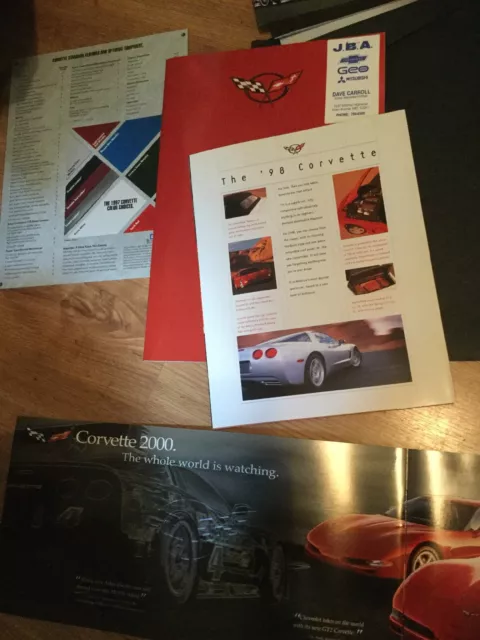 LOT 5-1997-2000 Chevy "Corvette" Car Dlr. Sales Brochures + Return To Racing
