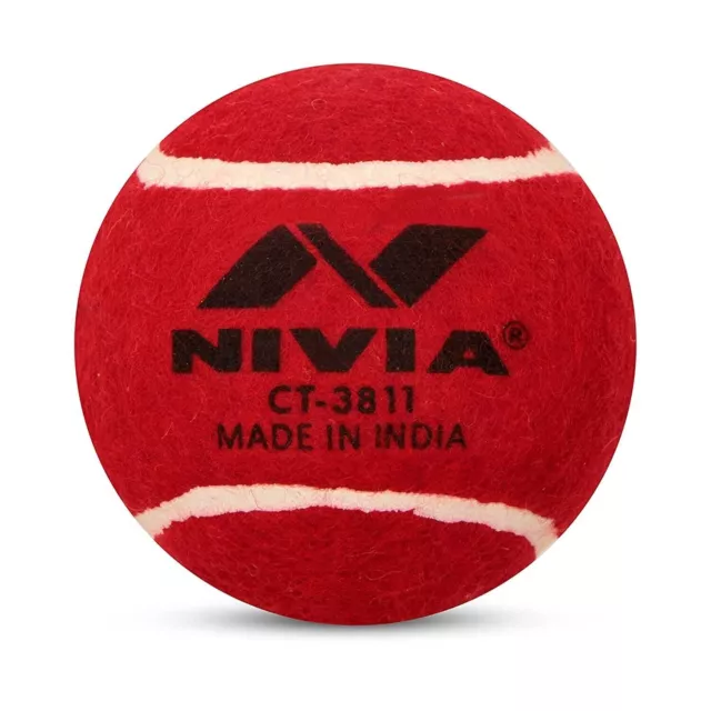 Nivia Heavy Tennis Ball Cricket Ball For Sports Match And Trainees- Pack of 6